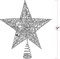 Silver Star Tree Topper - Christmas Silver Glitter Sparkle Star Ornament